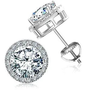 VVS Lab Solid Sterling Silver Arrow Cross Flooded Ice Earrings - CaratixJewelry